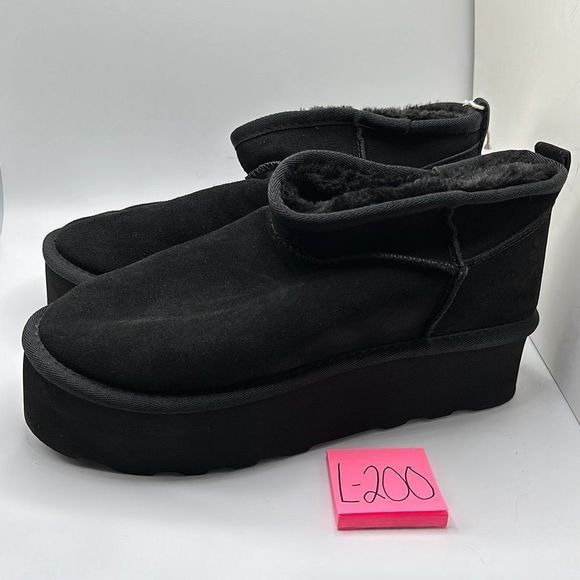 CUSHIONAIRE Women's Genuine Suede pull on platform boot +Memory Foam 8.5 BLACK - Picture 3 of 6